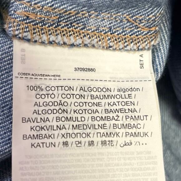 MNG Women's Blue Zip Up Collar Long Sleeve Medium Wash Jeans Denim Coat Jacket S - Picture 9 of 12